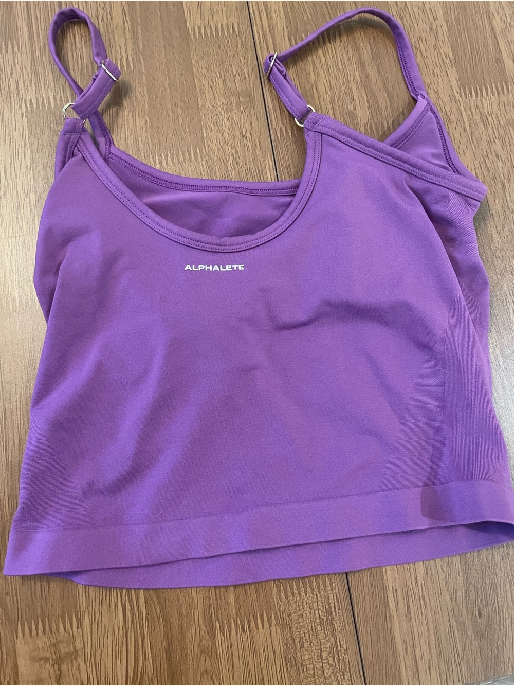Alphalete Purple push tank Adjustable-Strap Crop Tank